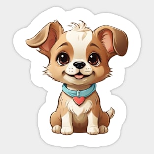 cute puppy smiling Sticker